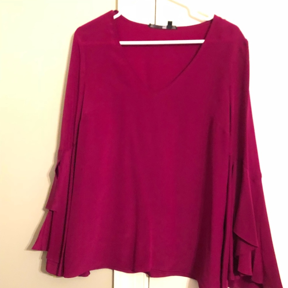 Slip on blouse in satin